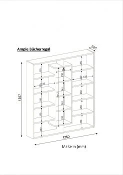 Bücherregal - Wenge - ahornbraun - 135,7 cm hoch -Wohnzimmer Verkäufe 9004318100 04 1600Wx1600H