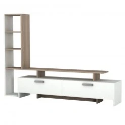 Wohnwand - weiß-cordoba - mit Regalelement - 168 cm breit