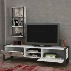 Wohnwand - weiß - mit Hängeregal - 184,5 cm breit -Wohnzimmer Verkäufe 9004319900 03 1600Wx1600H