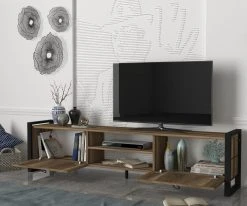 TV Lowboard - Walnuss - mit Metallfüße - 184,5 cm breit -Wohnzimmer Verkäufe 9004320600 03 1600Wx1600H