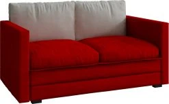 Schlafsofa - rot - Microfaser