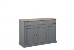 Sideboard LUZERNA - grau-sepia - Kiefer massiv - 131 cm
