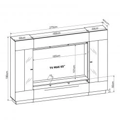 4-teilige Wohnwand SENSIS - weiß - 275 cm -Wohnzimmer Verkäufe 9004471400 04 1600Wx1600H