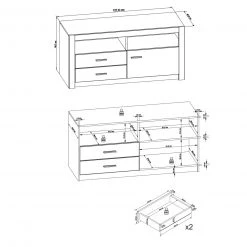 TV-Lowboard HARTFORD - Wildeiche-Asteiche - 127,6 cm breit -Wohnzimmer Verkäufe 9004471900 04 1600Wx1600H