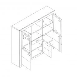 Highboard HARTFORD - Wildeiche-Asteiche - 137 cm breit -Wohnzimmer Verkäufe 9004472400 03 1600Wx1600H