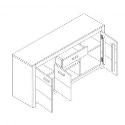 Sideboard HARTFORD - Wildeiche-Asteiche - 163 cm breit -Wohnzimmer Verkäufe 9004472500 03 1600Wx1600H