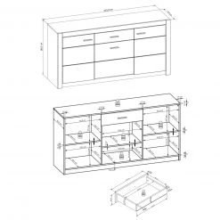 Sideboard HARTFORD - Wildeiche-Asteiche - 163 cm breit -Wohnzimmer Verkäufe 9004472500 04 1600Wx1600H