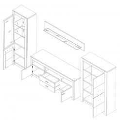 4-teilige Wohnwand HARTFORD - Wildeiche-Asteiche - teilmassiv -Wohnzimmer Verkäufe 9004472600 03 1600Wx1600H