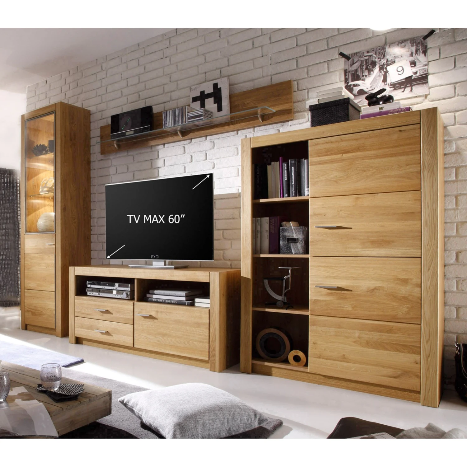 4-teilige Wohnwand HARTFORD - Wildeiche-Asteiche - teilmassiv 2 4-teilige Wohnwand HARTFORD - Wildeiche-Asteiche - teilmassiv – Bild 2