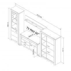 4-teilige Wohnwand HARTFORD - Wildeiche-Asteiche - teilmassiv 7 4-teilige Wohnwand HARTFORD - Wildeiche-Asteiche - teilmassiv -Wohnzimmer Verkäufe 9004472700 04 1600Wx1600H