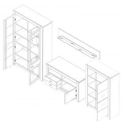 4-teilige Wohnwand HARTFORD - Wildeiche-Asteiche - teilmassiv -Wohnzimmer Verkäufe 9004472800 03 1600Wx1600H