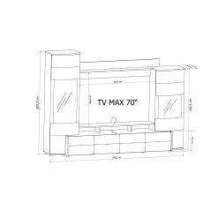 4-teilige Wohnwand GATE - weiß Hochglanz - anthrazit -Wohnzimmer Verkäufe 9004472900 04 1600Wx1600H
