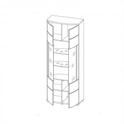 Vitrine GATE - weiß Hochglanz - anthrazit - 203 cm -Wohnzimmer Verkäufe 9004473000 03 1600Wx1600H