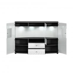 Highboard GATE - weiß Hochglanz - anthrazit - 160 cm -Wohnzimmer Verkäufe 9004473100 03 1600Wx1600H