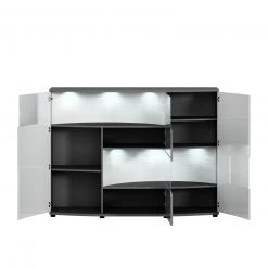 Highboard GATE - weiß Hochglanz - anthrazit - 160 cm breit -Wohnzimmer Verkäufe 9004473200 03 1600Wx1600H