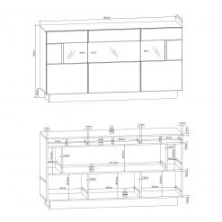 Sideboard SENSIS - anthrazit - 160 cm -Wohnzimmer Verkäufe 9004473500 04 1600Wx1600H