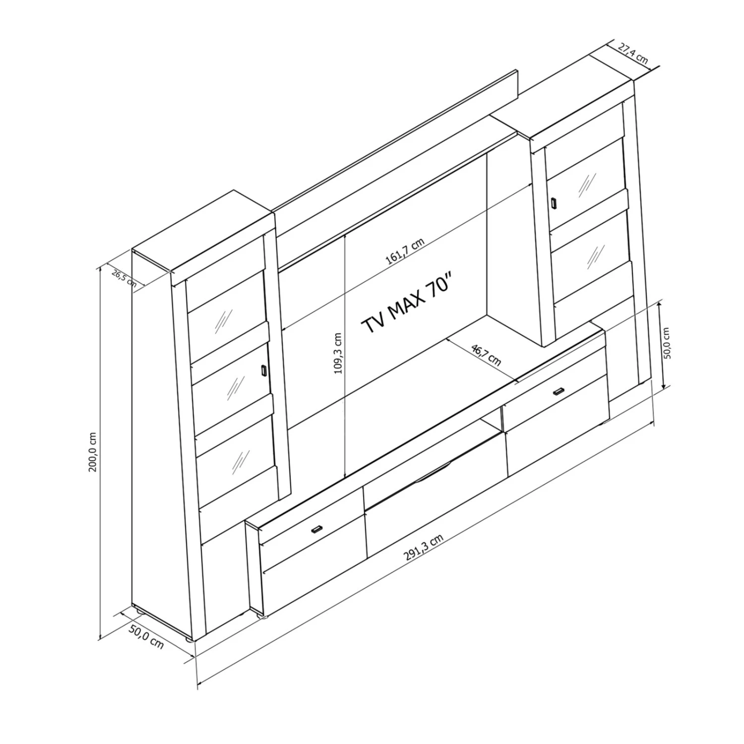 Wohnkombination GAUDI VA-01 - 4-teilig - Hochglanz schwarz 4 Wohnkombination GAUDI VA-01 - 4-teilig - Hochglanz schwarz – Bild 4