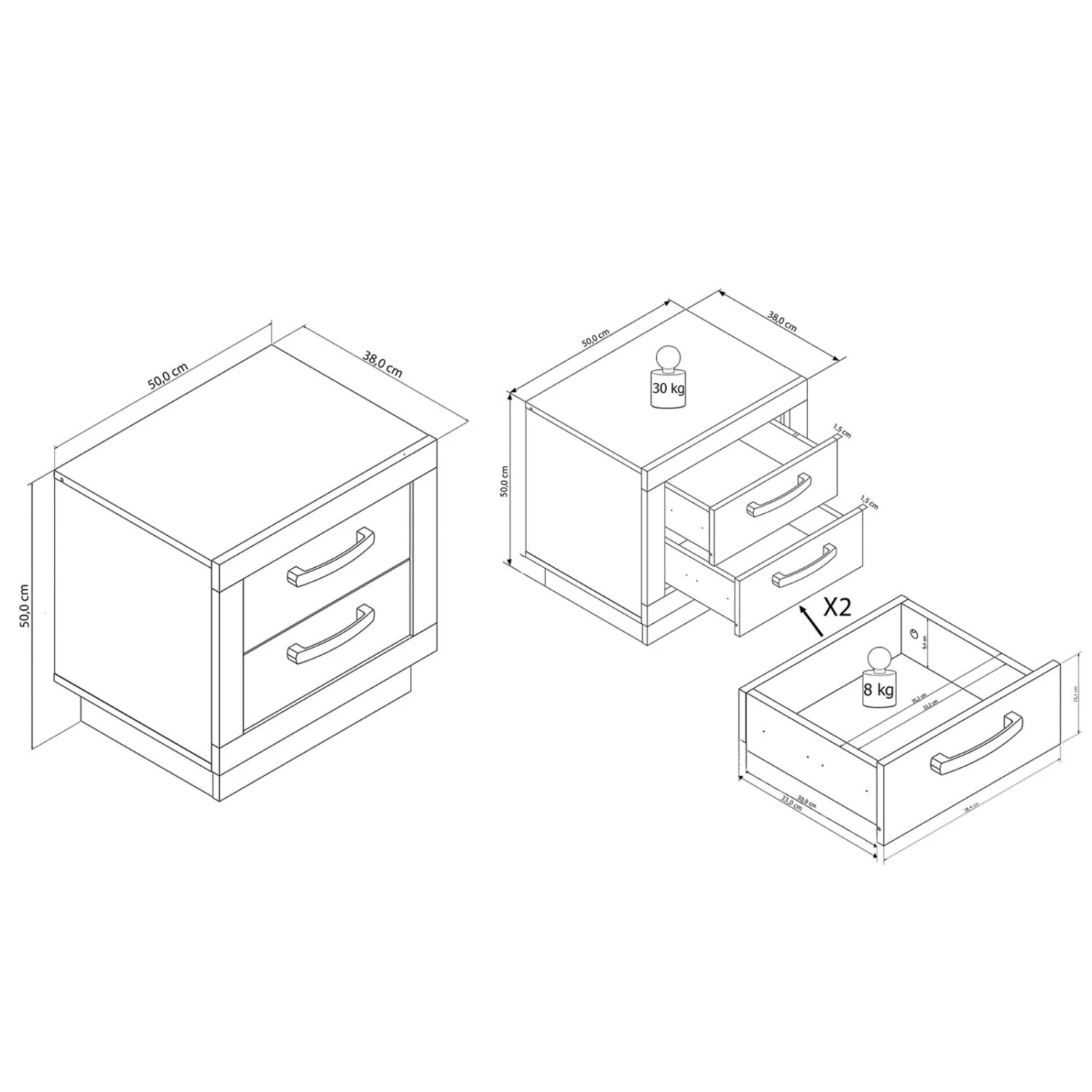 Kommode ARTOS 580-01- Old Wood Vintage - Matera - 50 cm breit 4 Kommode ARTOS 580-01- Old Wood Vintage - Matera - 50 cm breit – Bild 4