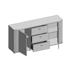 Sideboard RONDO - weiß-Betonoptik - 170 cm 6 Sideboard RONDO - weiß-Betonoptik - 170 cm -Wohnzimmer Verkäufe 9004493500 03 1600Wx1600H