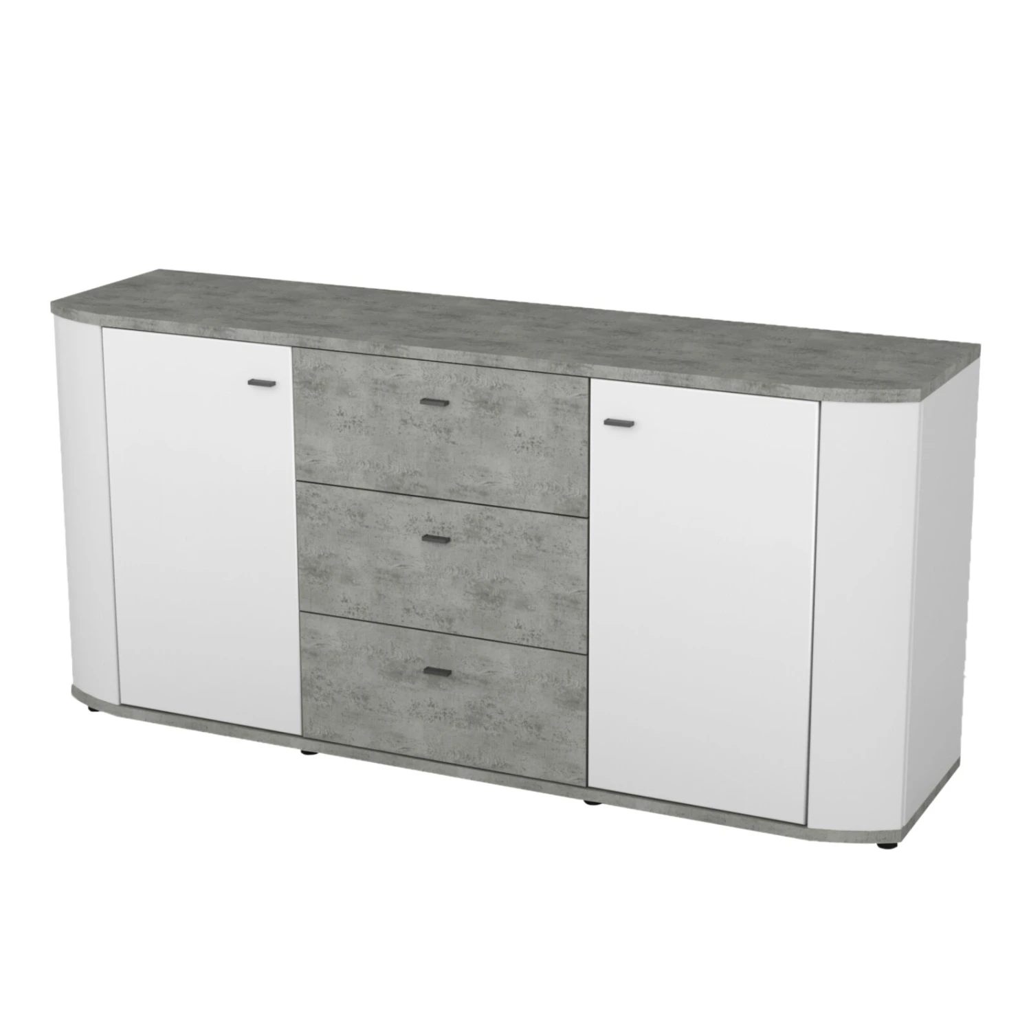 Sideboard RONDO - weiß-Betonoptik - 170 cm 1 Sideboard RONDO - weiß-Betonoptik - 170 cm