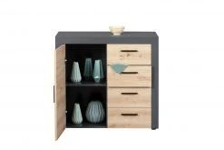 Kommode CORBETO - anthrazit - Eiche Artisan - 94 cm -Wohnzimmer Verkäufe 9004830000 03 1600Wx1600H