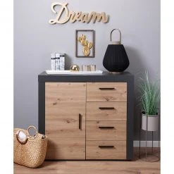 Kommode CORBETO - anthrazit - Eiche Artisan - 94 cm -Wohnzimmer Verkäufe 9004830000 05 1600Wx1600H