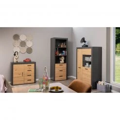 Kommode CORBETO - anthrazit - Eiche Artisan - 94 cm -Wohnzimmer Verkäufe 9004830000 06 1600Wx1600H