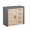 Kommode CORBETO - anthrazit - Eiche Artisan - 94 cm
