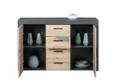 Sideboard CORBETO - anthrazit - Eiche Artisan - 134 cm 7 Sideboard CORBETO - anthrazit - Eiche Artisan - 134 cm -Wohnzimmer Verkäufe 9004830100 03 1600Wx1600H