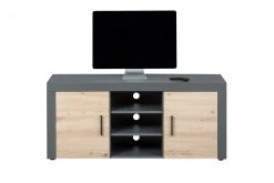TV-Lowboard CORBETO - anthrazit - Artisan Eiche - 134 cm