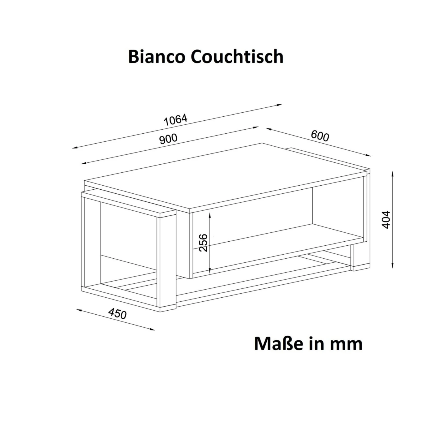 Couchtisch - grau-marmor - 107 cm 4 Couchtisch - grau-marmor - 107 cm – Bild 4