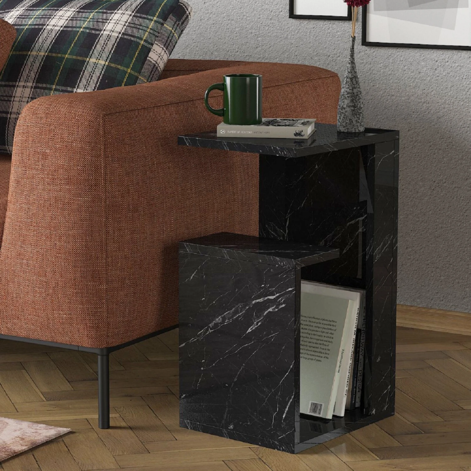 Beistelltisch - grau - Marmor - 35 cm 2 Beistelltisch - grau - Marmor - 35 cm – Bild 2