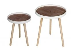 2er-Set Couchtische - natur-weiß - 50 cm