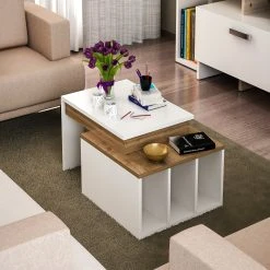 Couchtisch - weiß - Walnuss - 92 cm -Wohnzimmer Verkäufe 9004832500 03 1600Wx1600H