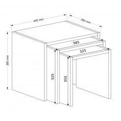 3-teiliges Beistelltisch-Set - weiß -Wohnzimmer Verkäufe 9004832600 04 1600Wx1600H