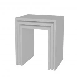 3-teiliges Beistelltisch-Set - weiß