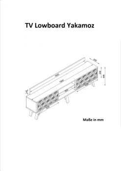Lowboard - Walnussbraun - 180 cm -Wohnzimmer Verkäufe 9004973400 04 1600Wx1600H