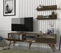 3-teilige Wohnwand - Walnuss - 150 cm -Wohnzimmer Verkäufe 9004973700 03 1600Wx1600H