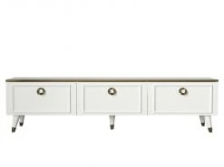 TV-Lowboard - weiß - goldfarbene Griffe - 180 cm