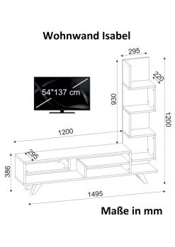 Wohnwand - weiß-braun - mit integriertem Regalelement -Wohnzimmer Verkäufe 9004974100 03 1600Wx1600H