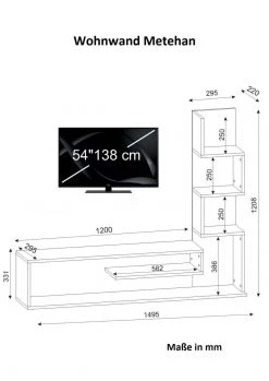 Wohnwand - weiß-Cordoba - mit integriertem Regalelement -Wohnzimmer Verkäufe 9004974200 03 1600Wx1600H