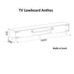 TV-Lowboard - Walnuss - Metallgriffe - 180 cm -Wohnzimmer Verkäufe 9004974300 04 1600Wx1600H