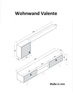 2-teilige Wohnwand - Walnuss-dunkelgrün - 180 cm -Wohnzimmer Verkäufe 9004974700 04 1600Wx1600H