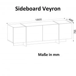 Sideboard - Marmor-Optik - braun - 180 cm 7 Sideboard - Marmor-Optik - braun - 180 cm -Wohnzimmer Verkäufe 9004974900 04 1600Wx1600H