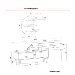 2-teilige Wohnwand - Marmor-Optik - braun - 181 cm -Wohnzimmer Verkäufe 9004975200 04 1600Wx1600H