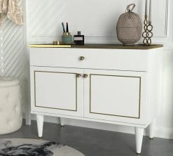 Kommode - weiß-gold - mit Verzierungen - 90 cm breite -Wohnzimmer Verkäufe 9004975400 02 1600Wx1600H