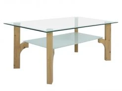 Couchtisch FORESTO - Artisan Eiche - mit Glasplatte