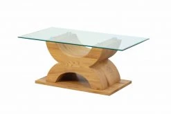 Couchtisch X-TYPE - Wildeiche - Glas - 110 cm