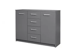 Kommode ELENZIO - graphitgrau - 4 Schubkästen - 119,2 cm