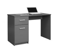 Schreibtisch ELENZIO - graphitgrau - mit Schublade und Tür